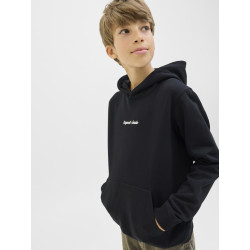 JACK & JONES JUNIOR Norrebro Broderet Hoodie - Sort