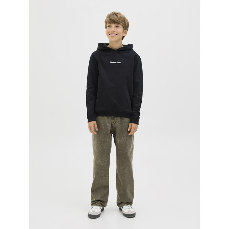 JACK & JONES JUNIOR Norrebro Broderet Hoodie - Sort