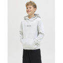 JACK & JONES JUNIOR Norrebro Broderet Hoodie - White Melange
