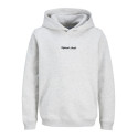 JACK & JONES JUNIOR Norrebro Broderet Hoodie - White Melange