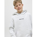 JACK & JONES JUNIOR Norrebro Broderet Hoodie - White Melange