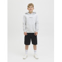 JACK & JONES JUNIOR Norrebro Broderet Hoodie - White Melange