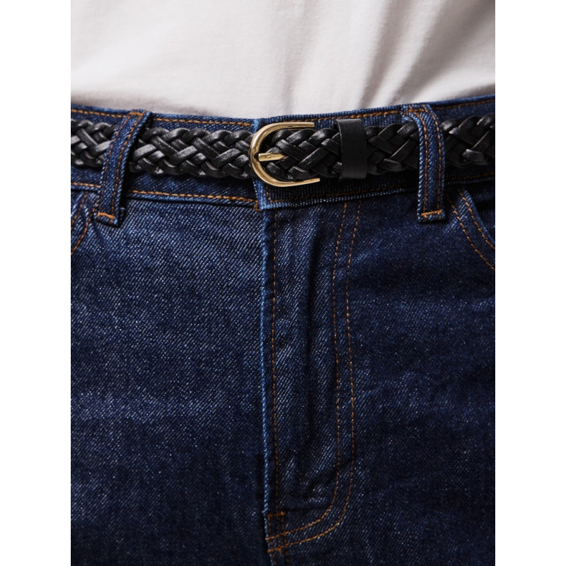 PIECES Avery Tyndt Flettet Bælte - Sort