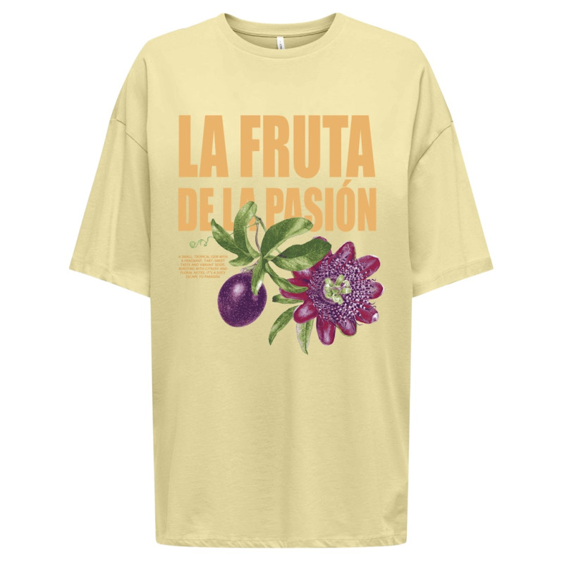 ONLY Rosie Oversized T-shirt - Pastel Yellow / La Fruta