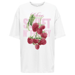 ONLY Rosie Oversized T-shirt - Bright White / Sweet n Fruity