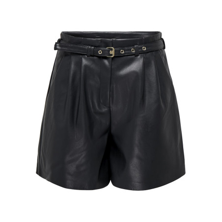 ONLY Heidi Imiterede Læder Shorts - Sort