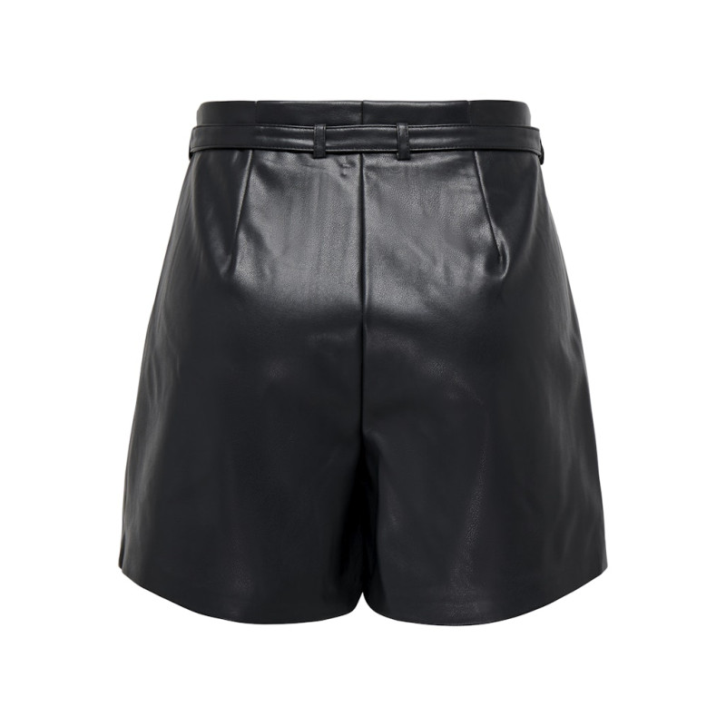 ONLY Heidi Imiterede Læder Shorts - Sort