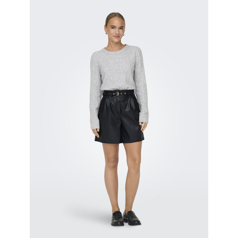 ONLY Heidi Imiterede Læder Shorts - Sort