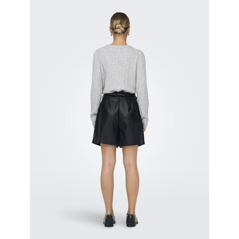 ONLY Heidi Imiterede Læder Shorts - Sort