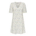 JDY Carrie Kjole - Cloud Dancer / Blue Mini Flower