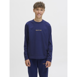 JACK & JONES JUNIOR Norrebro Broderet Bluse - Ocean Cavern