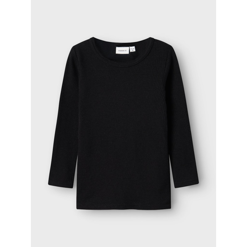 NAME IT MINI Wax Uld Bluse - Sort