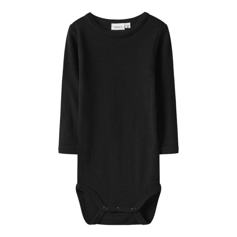 NAME IT BABY Wax L/S Uld Bodystocking - Sort