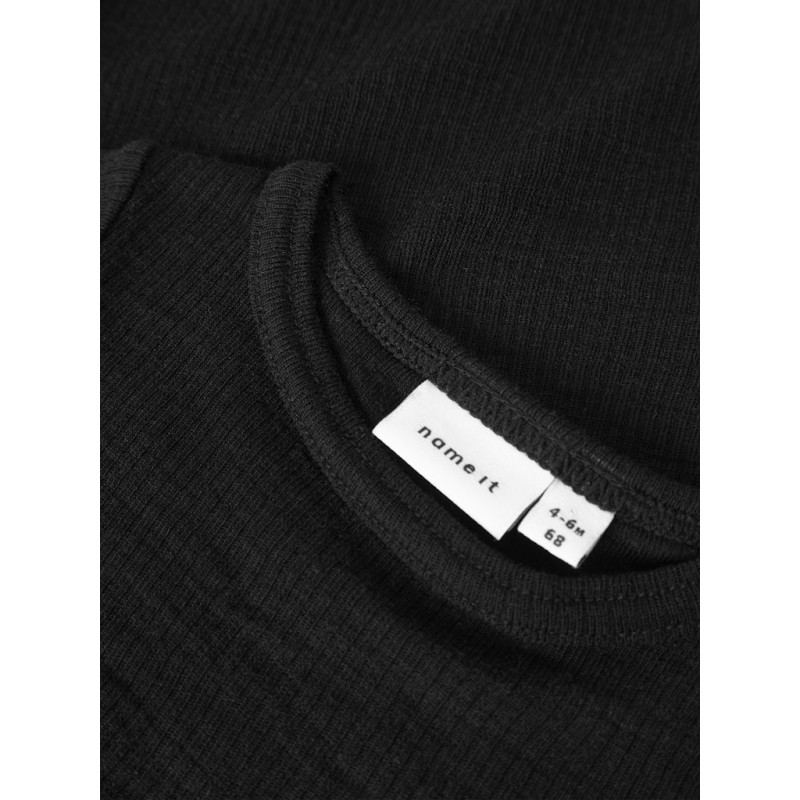 NAME IT BABY Wax L/S Uld Bodystocking - Sort
