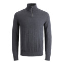 JACK & JONES JUNIOR Emil Strik Sweatshirt - Dark Grey Melange