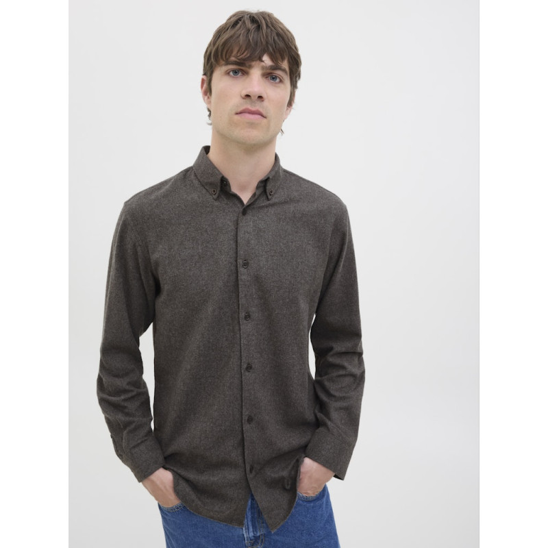 JJ REBEL Bike Melange Skjorte - Chocolate Torte