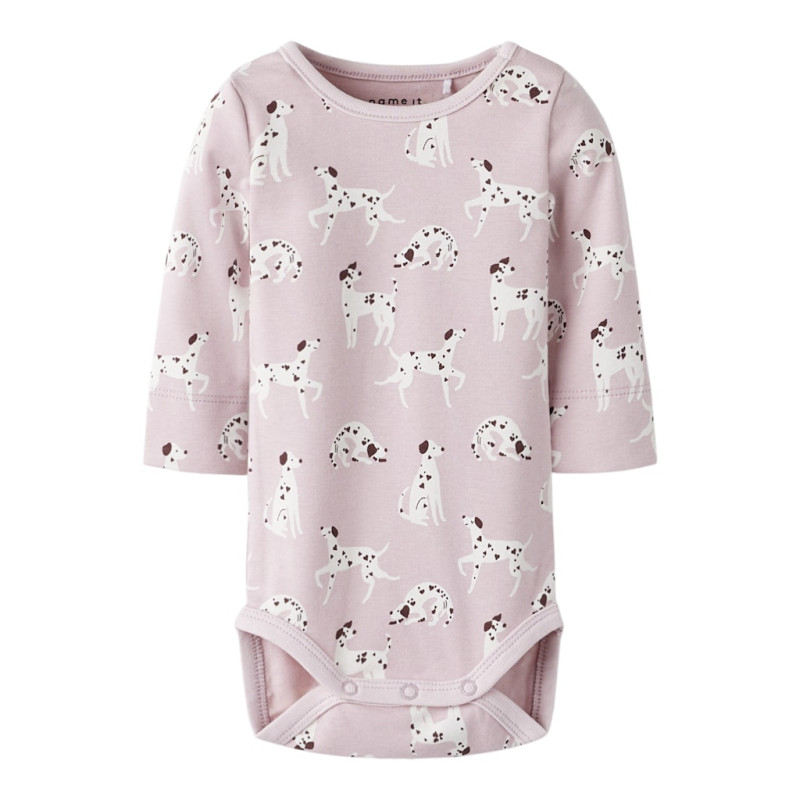 NAME IT BABY Kilas L/S Bodystocking - Bleached Mauve / Cloud Dancer