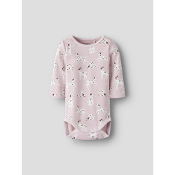 NAME IT BABY Kilas L/S Bodystocking - Bleached Mauve / Cloud Dancer
