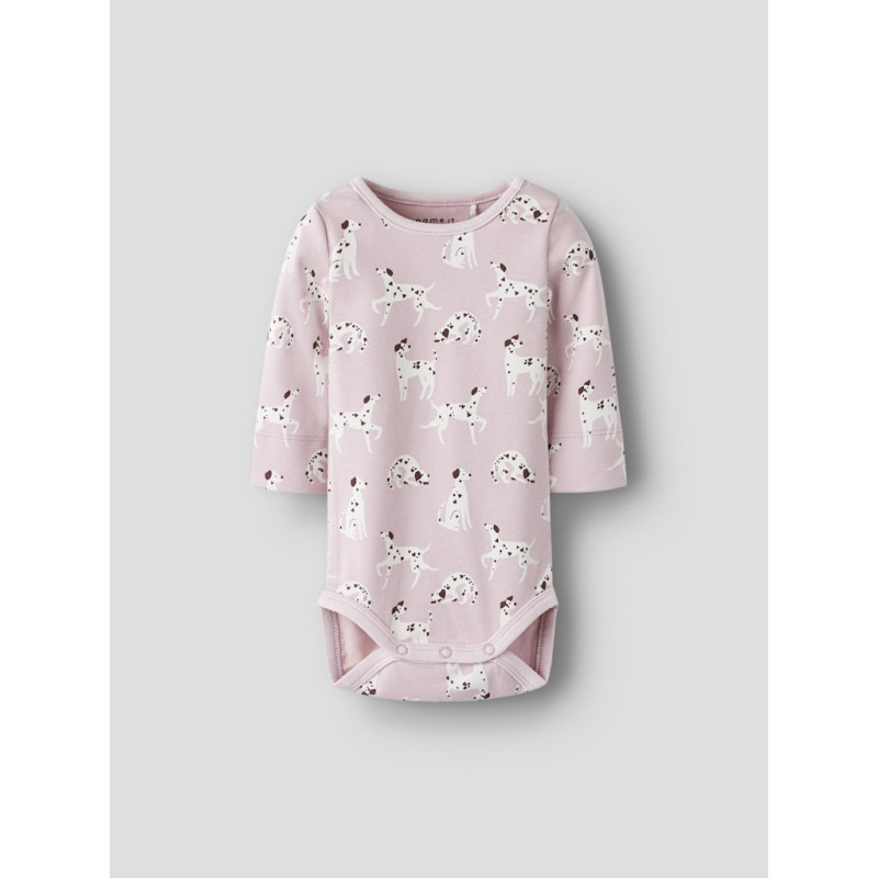 NAME IT BABY Kilas L/S Bodystocking - Bleached Mauve / Cloud Dancer