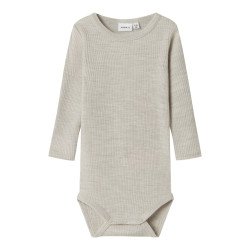 NAME IT BABY Wax L/S Uld Bodystocking - Nacreous Cloud