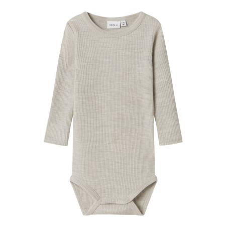 NAME IT BABY Wax L/S Uld Bodystocking - Nacreous Cloud
