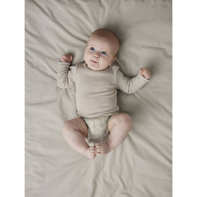 NAME IT BABY Wax L/S Uld Bodystocking - Nacreous Cloud