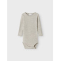NAME IT BABY Wax L/S Uld Bodystocking - Nacreous Cloud