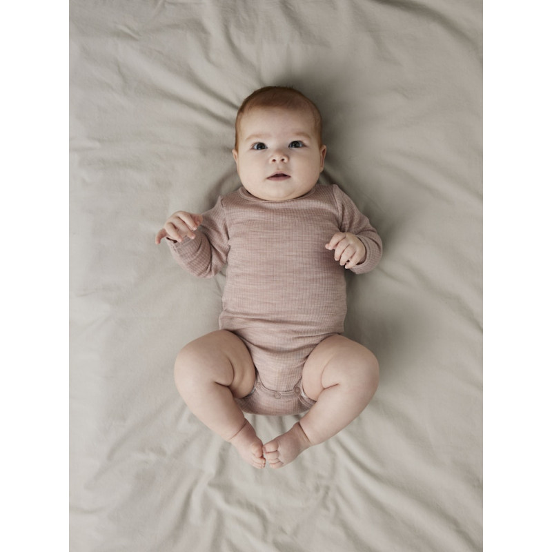 NAME IT BABY Wax L/S Uld Bodystocking - Shadow Gray