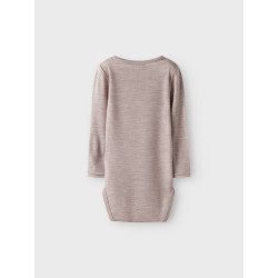 NAME IT BABY Wax L/S Uld Bodystocking - Shadow Gray