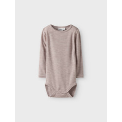 NAME IT BABY Wax L/S Uld Bodystocking - Shadow Gray