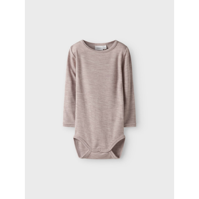 NAME IT BABY Wax L/S Uld Bodystocking - Shadow Gray