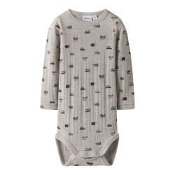 NAME IT BABY Wang Uld L/S Bodystocking - Nacreous Cloud