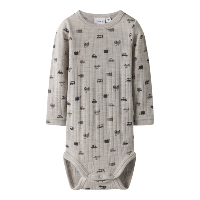 NAME IT BABY Wang Uld L/S Bodystocking - Nacreous Cloud