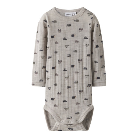 NAME IT BABY Wang Uld L/S Bodystocking - Nacreous Cloud