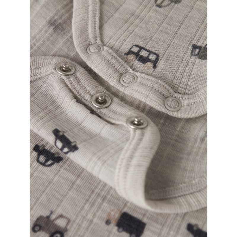 NAME IT BABY Wang Uld L/S Bodystocking - Nacreous Cloud