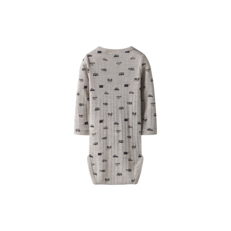 NAME IT BABY Wang Uld L/S Bodystocking - Nacreous Cloud