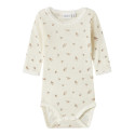 NAME IT BABY Wang Uld L/S Bodystocking - Snow White / Small Flowers