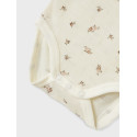 NAME IT BABY Wang Uld L/S Bodystocking - Snow White / Small Flowers