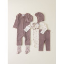 NAME IT BABY Wang Uld L/S Bodystocking - Snow White / Small Flowers