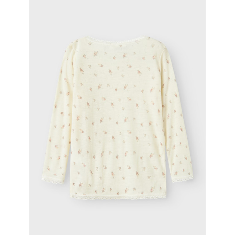 NAME IT MINI Wang Uld Bluse - Snow White / Small Flowers