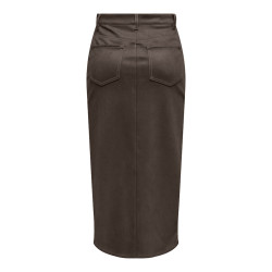 ONLY Stina Imiteret Ruskinds Nederdel - Seal Brown