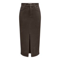 ONLY Stina Imiteret Ruskinds Nederdel - Seal Brown
