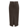 ONLY Stina Imiteret Ruskinds Nederdel - Seal Brown