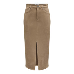 ONLY Stina Imiteret Ruskinds Nederdel - Cocoa Créme