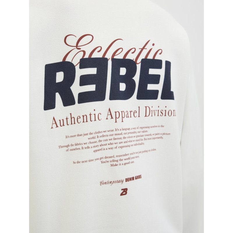 JJ REBEL Jim Sweatshirt - Cloud Dancer