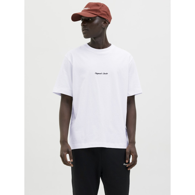 JACK & JONES Norrebro Broderet T-shirt - Bright White
