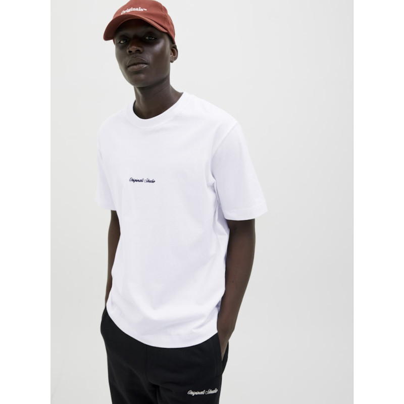 JACK & JONES Norrebro Broderet T-shirt - Bright White