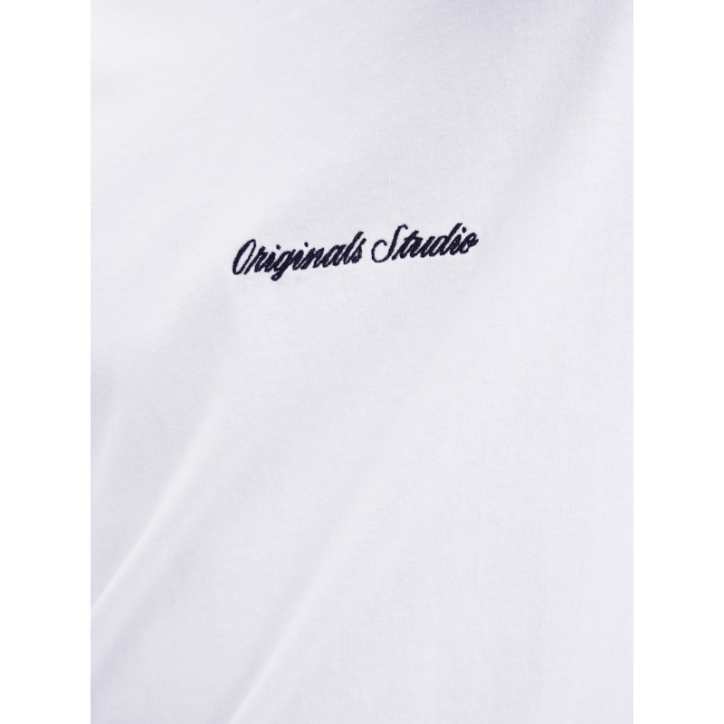 JACK & JONES Norrebro Broderet T-shirt - Bright White