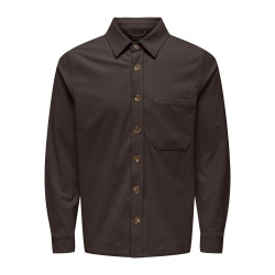 ONLY & SONS Tile Fløjl Skjorte - Coffee Bean
