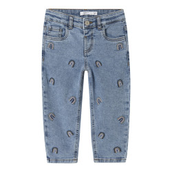 NAME IT MINI Bella Mom Jeans 1224 - Denim Blue / Rainbow